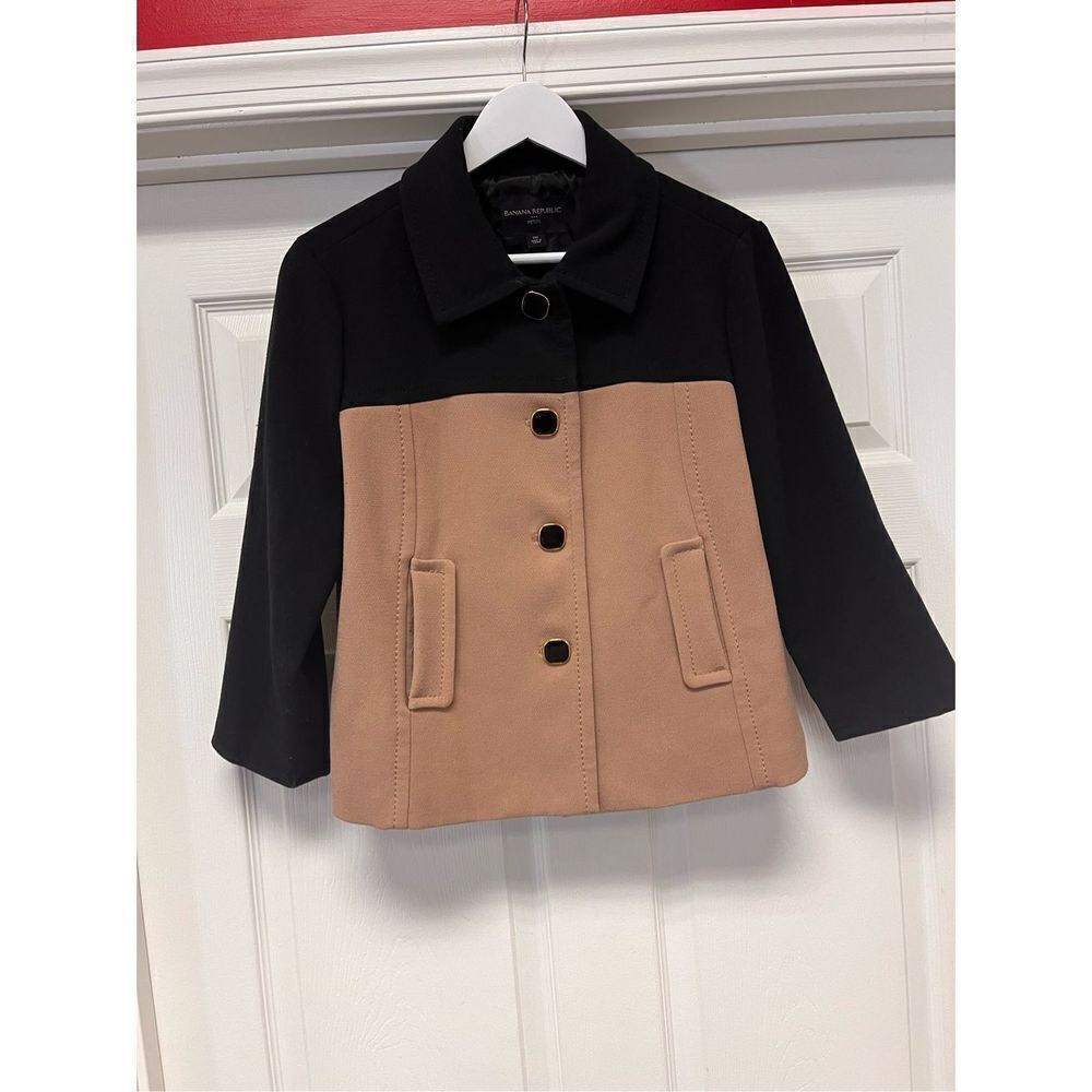 Banana Republic Black & Tan Colorblock Blazer sz PM